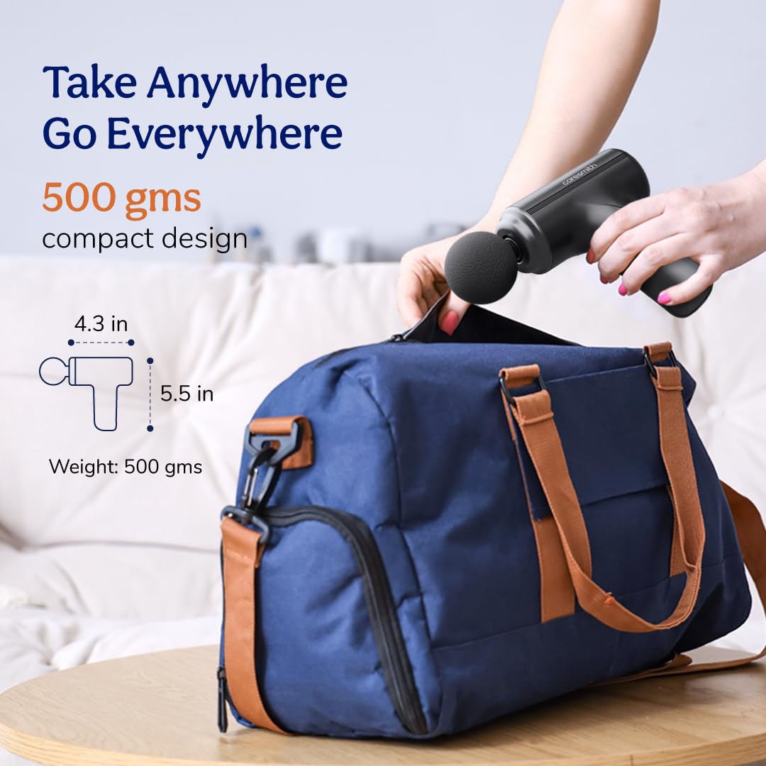 CARESMITH Charge Go Massage Gun | Massager Machine for Pain Relief | Massage Gun for Back Leg & Full Body | 4 Specialized Heads For Full Body Pain Relief