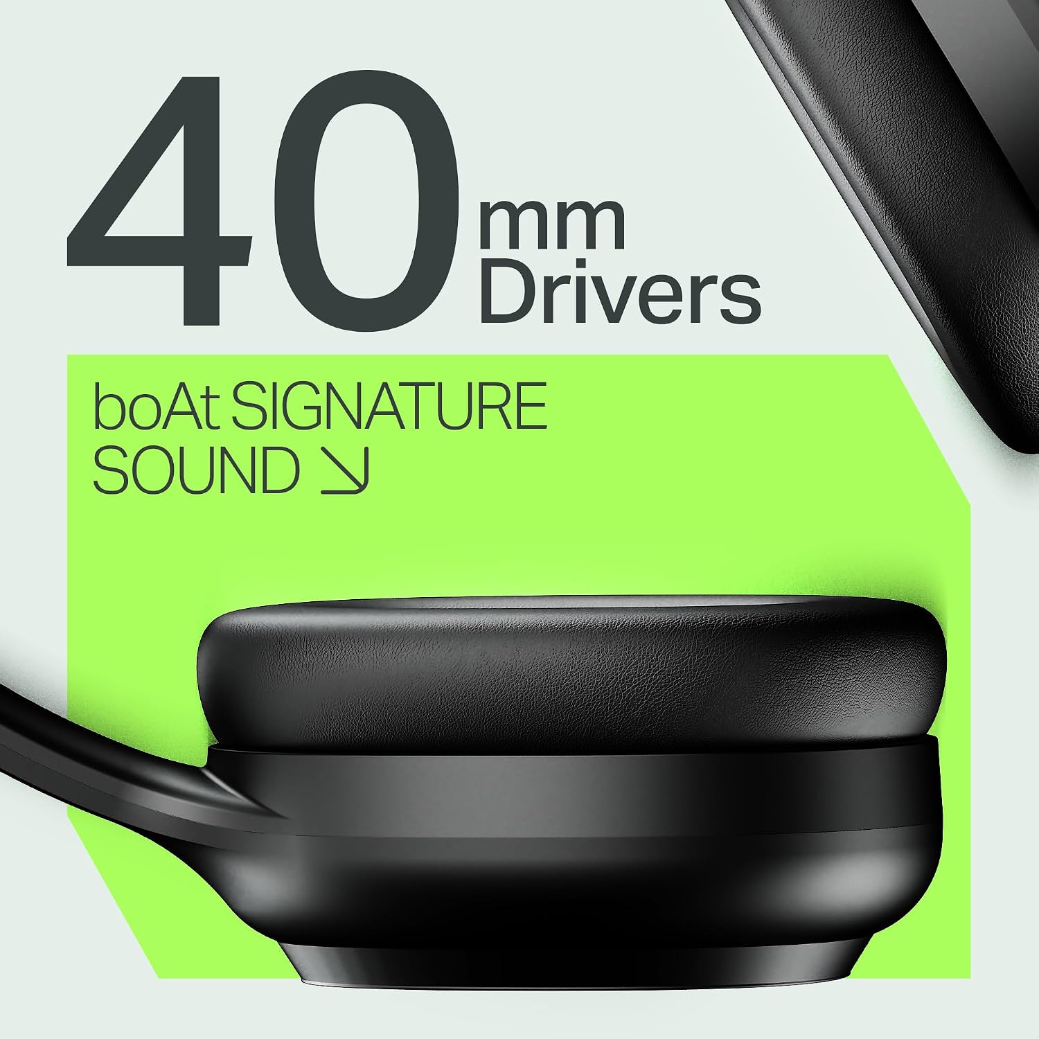boAt Rockerz 421, 60H Battery, Low Latency(40Ms), 40Mm Drivers, ENx Tech, Stream Ad Free Music via App Support, Bluetooth Headphones, Wireless Over Ear Headphone with Mic (Black Sabre)