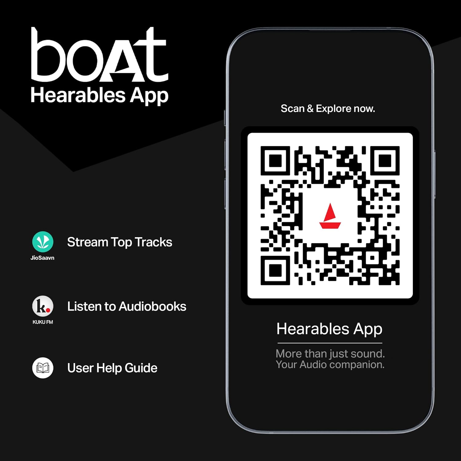 boAt Rockerz 421, 60H Battery, Low Latency(40Ms), 40Mm Drivers, ENx Tech, Stream Ad Free Music via App Support, Bluetooth Headphones, Wireless Over Ear Headphone with Mic (Black Sabre)