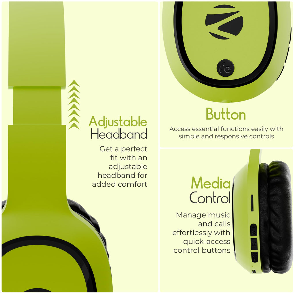 Zebronics Thunder (2026 Upgrade) Wireless Headphones, BT v6.0, True 60 hrs Playback, 40mm Drivers, ENC, Gaming Mode, Dual Pairing, AUX & microSD, Rapid Charging, Call Function (Black)