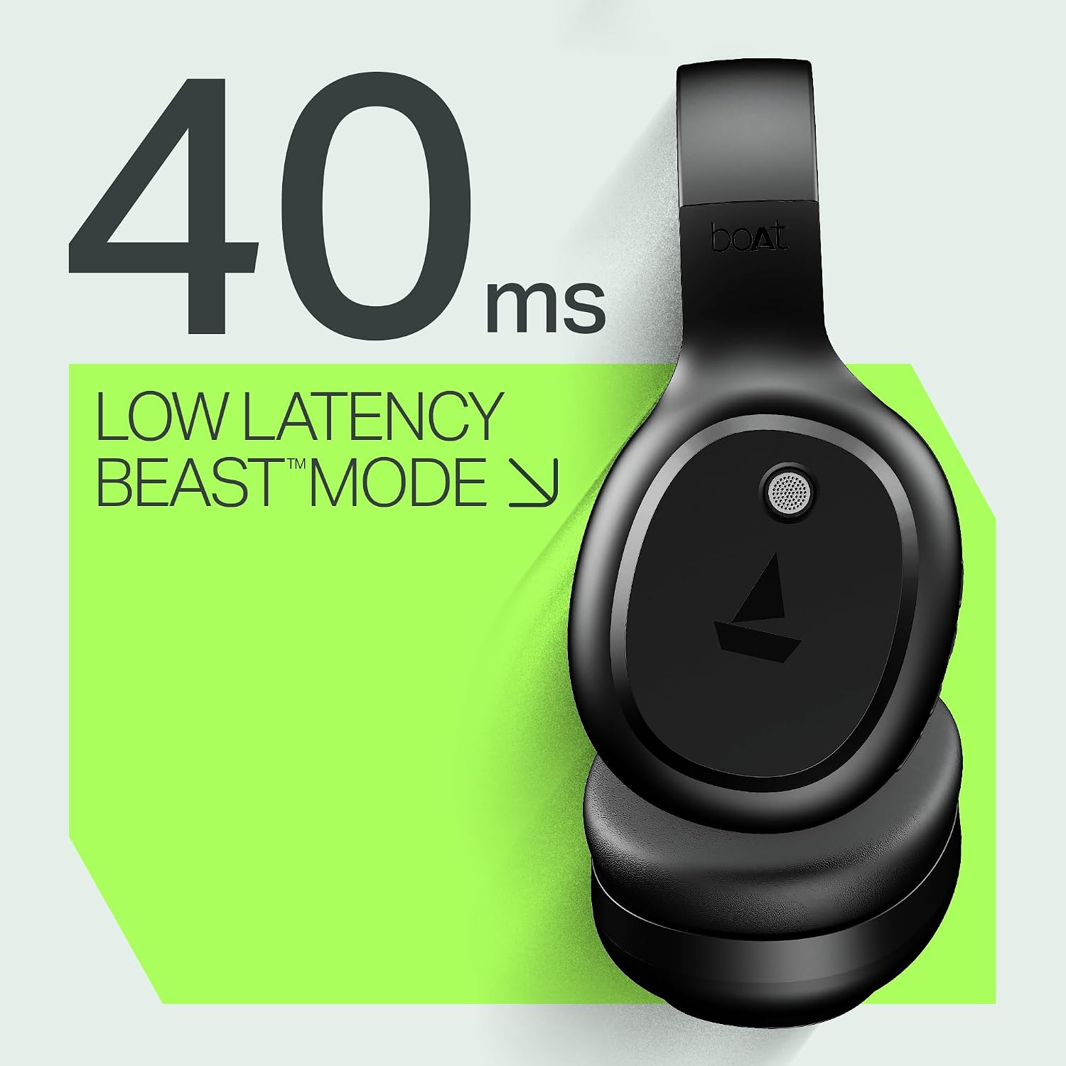 boAt Rockerz 421, 60H Battery, Low Latency(40Ms), 40Mm Drivers, ENx Tech, Stream Ad Free Music via App Support, Bluetooth Headphones, Wireless Over Ear Headphone with Mic (Black Sabre)