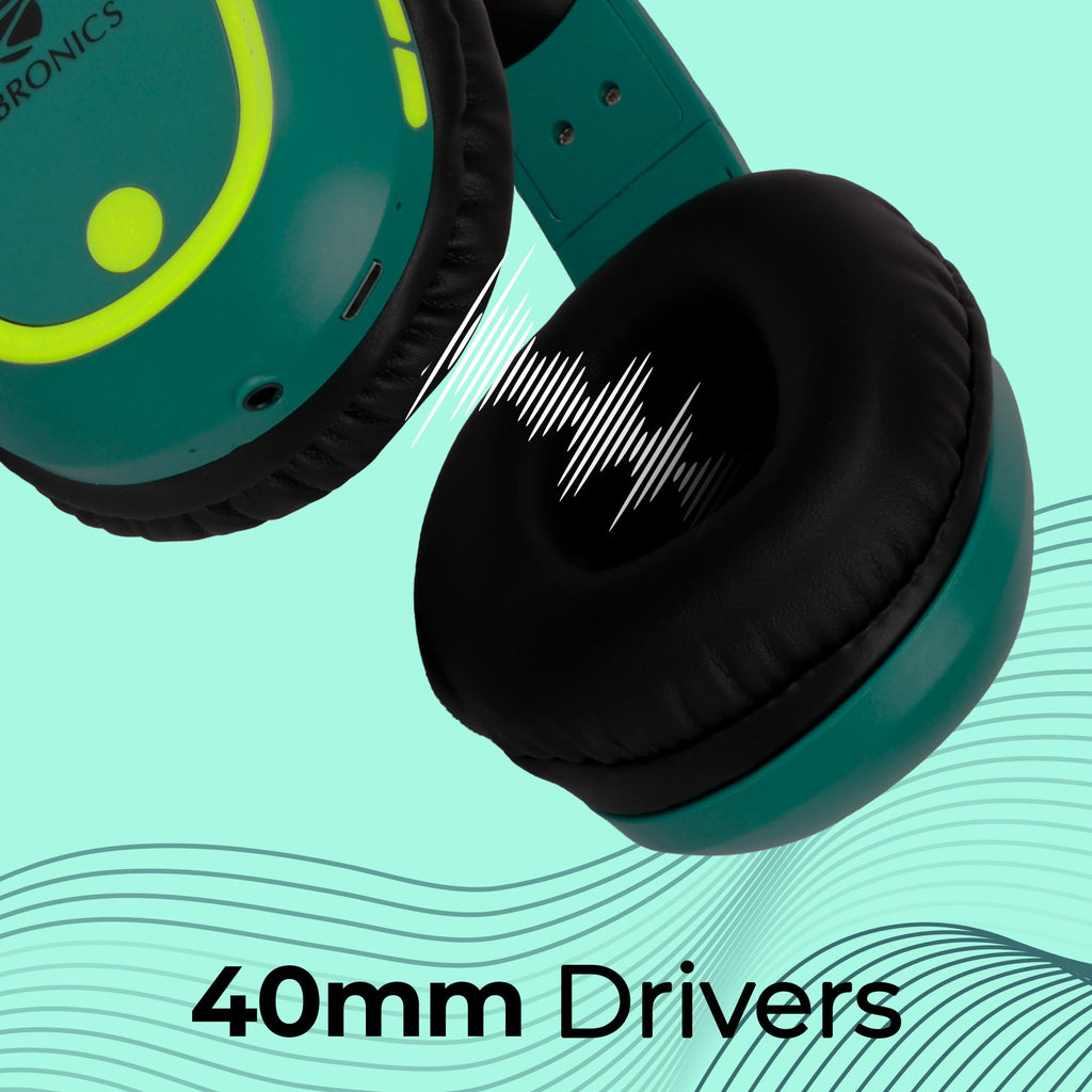 Zebronics Thunder (2026 Upgrade) Wireless Headphones, BT v6.0, True 60 hrs Playback, 40mm Drivers, ENC, Gaming Mode, Dual Pairing, AUX & microSD, Rapid Charging, Call Function (Black)