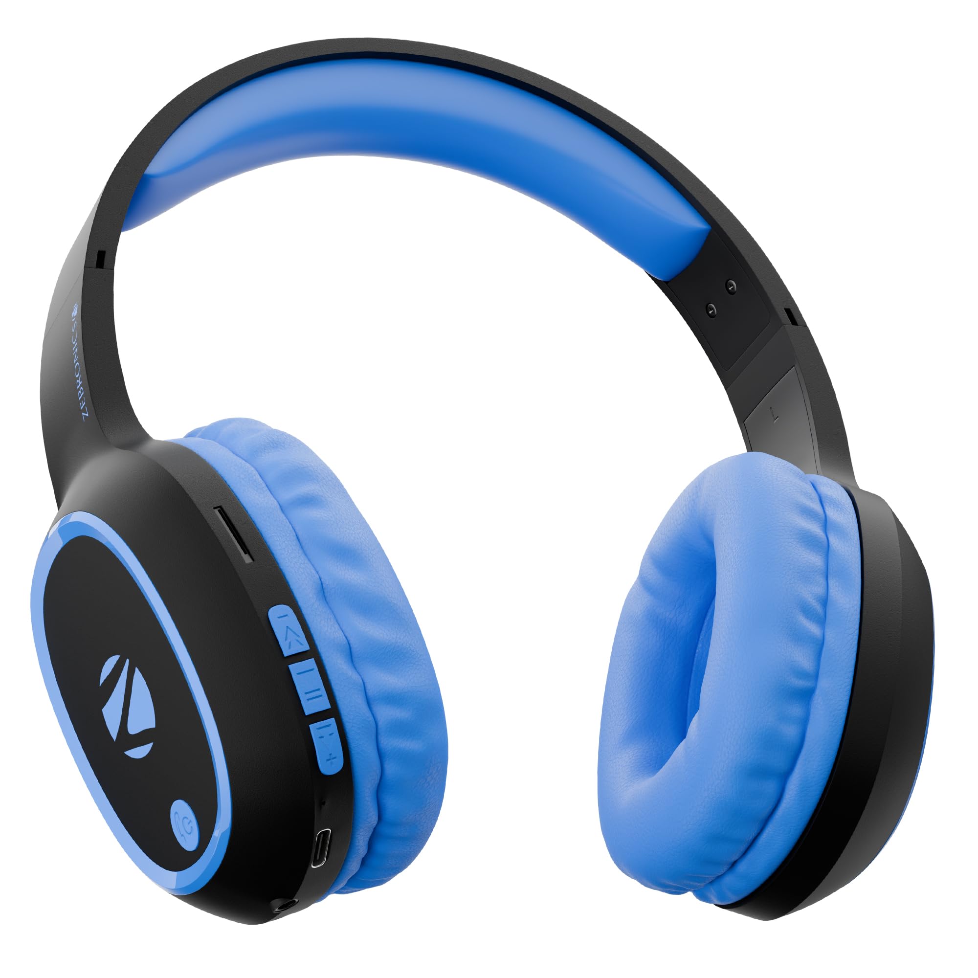 Zebronics Thunder (2026 Upgrade) Wireless Headphones, BT v6.0, True 60 hrs Playback, 40mm Drivers, ENC, Gaming Mode, Dual Pairing, AUX & microSD, Rapid Charging, Call Function (Black)