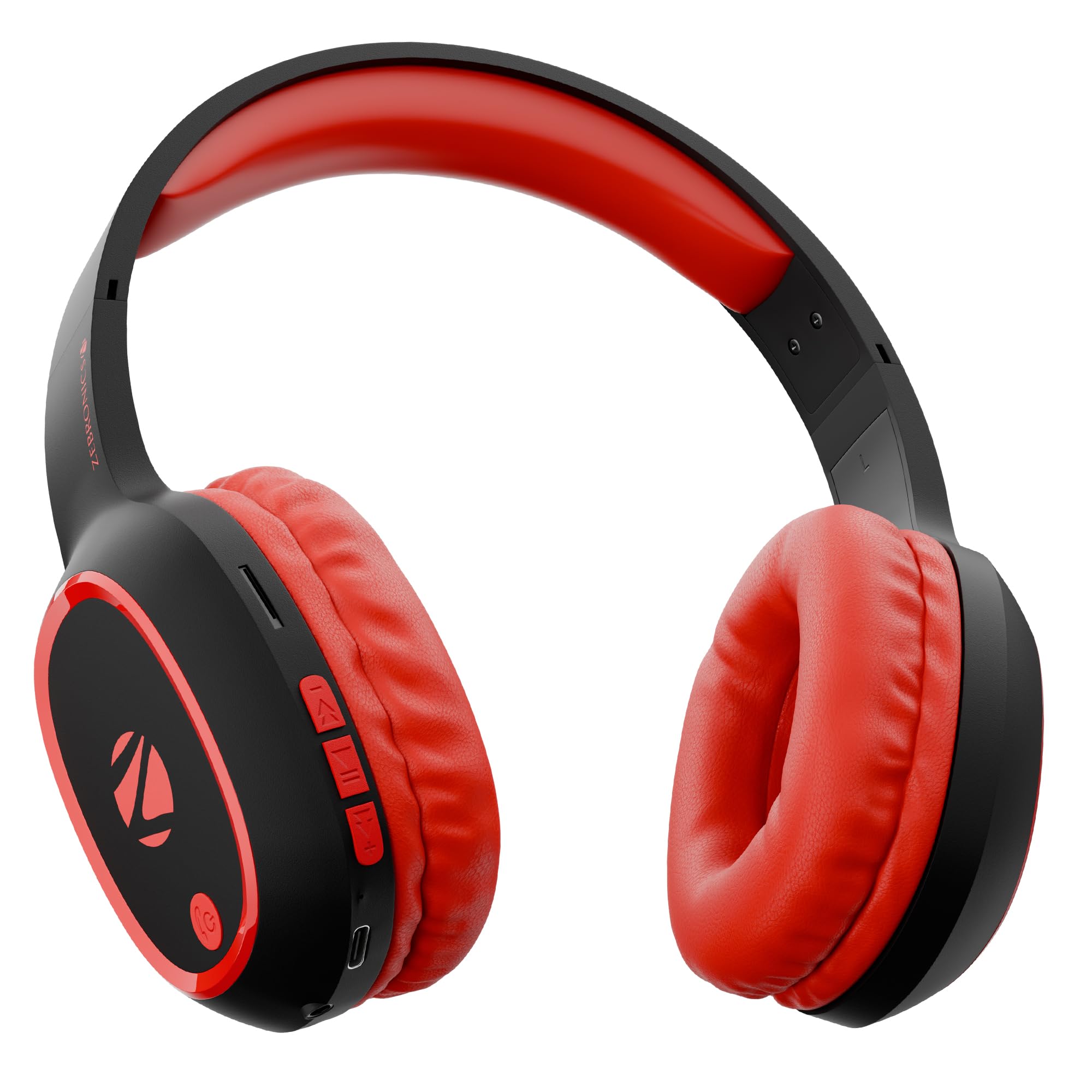 Zebronics Thunder (2026 Upgrade) Wireless Headphones, BT v6.0, True 60 hrs Playback, 40mm Drivers, ENC, Gaming Mode, Dual Pairing, AUX & microSD, Rapid Charging, Call Function (Black)